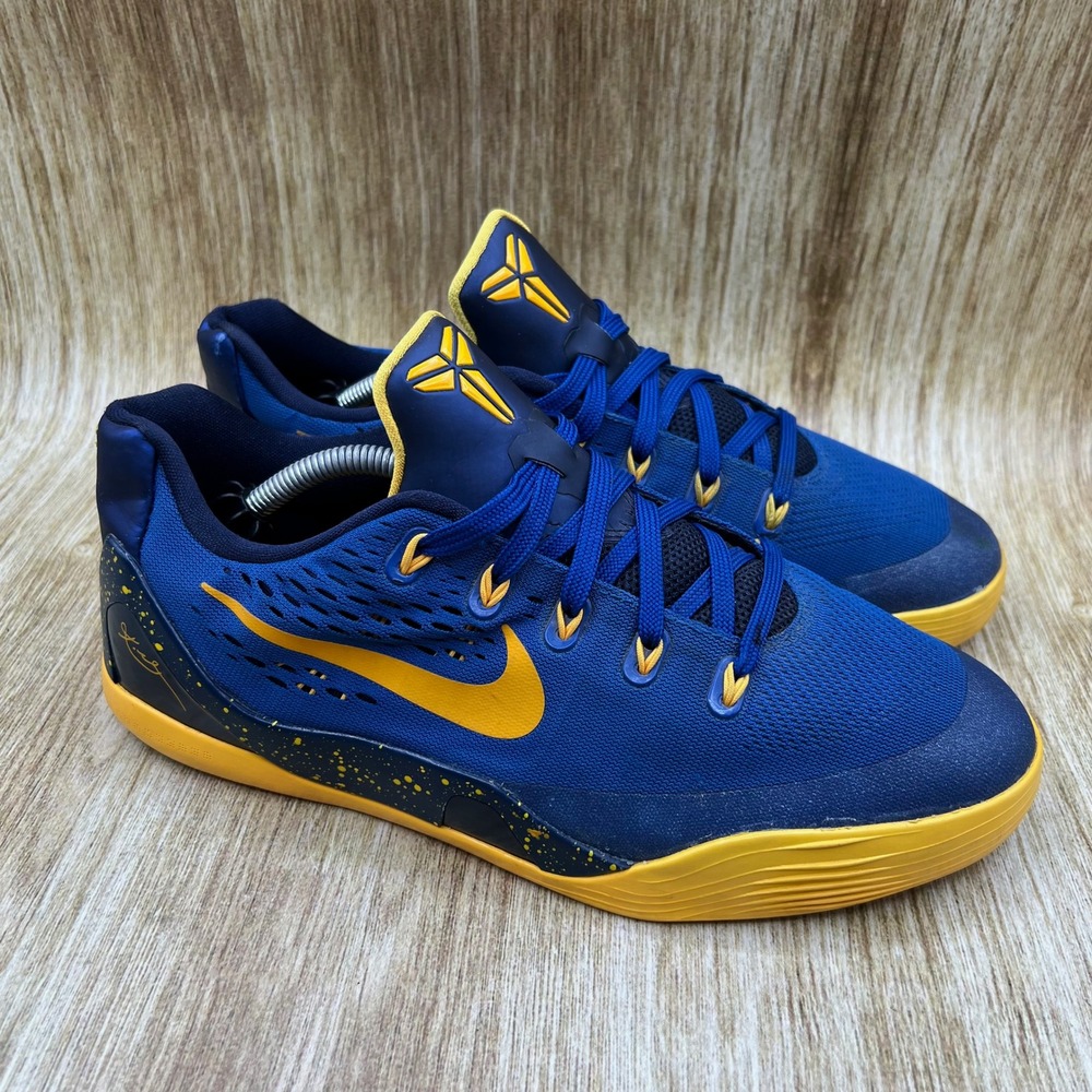 Nike Kobe 9 EM Low Kids Size 7Y Gym Blue Speckled Basketball Shoes 653593-401